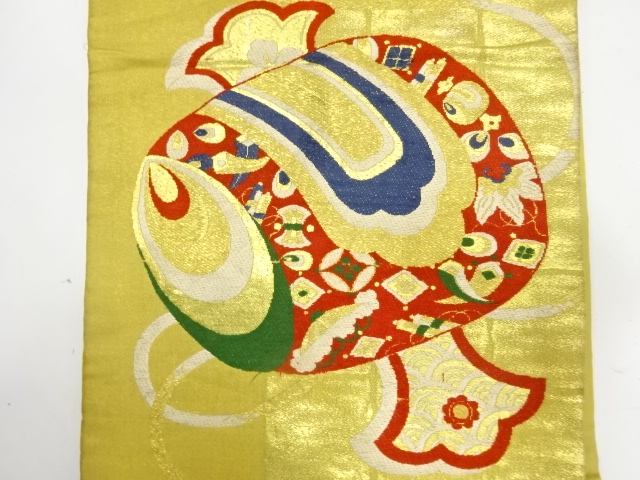  アンティーク　小槌模様織り出し　名古屋帯